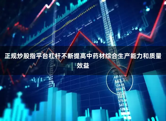 正规炒股指平台杠杆不断提高中药材综合生产能力和质量效益